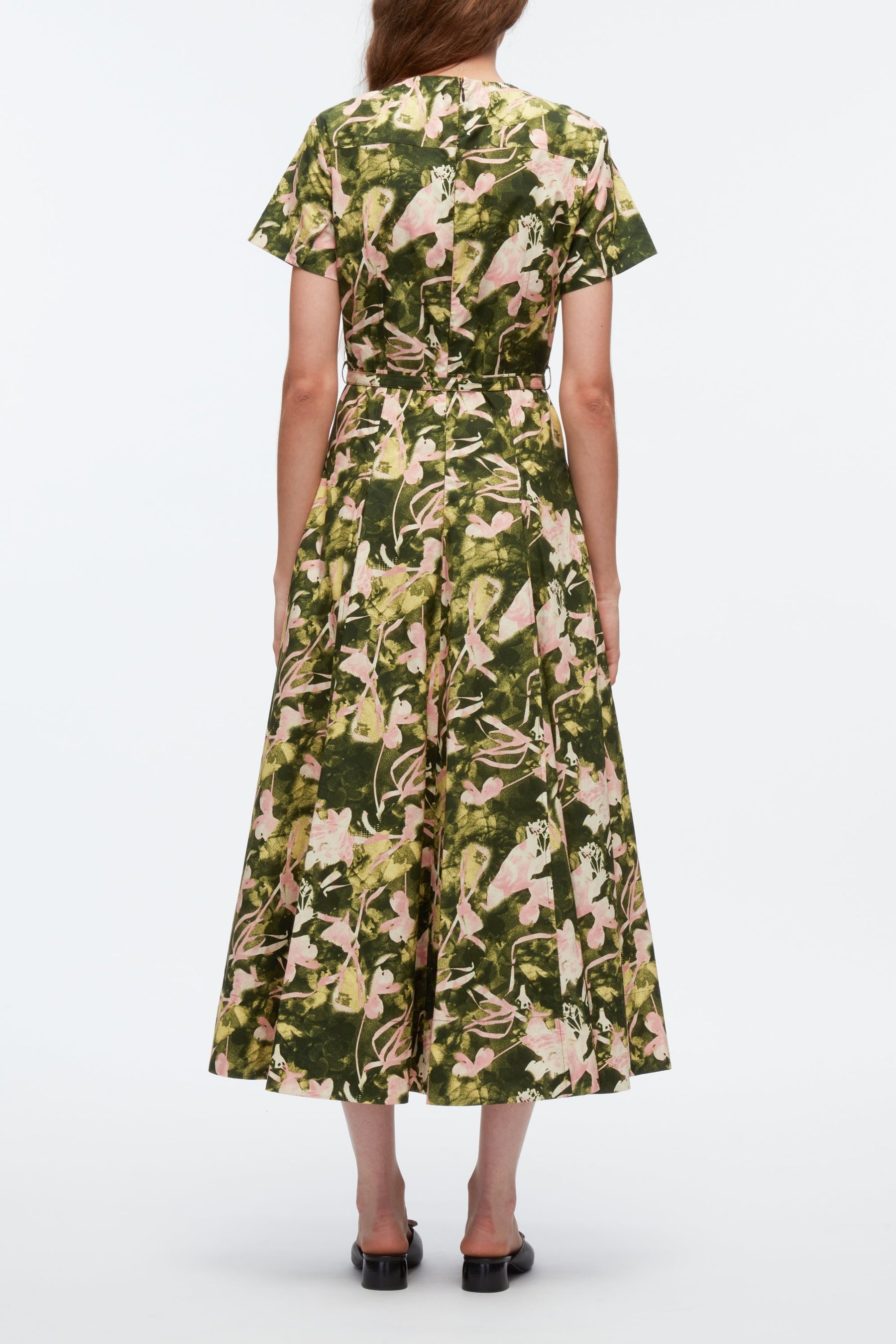 Floating Iris Dress With Cascading Drape - 3