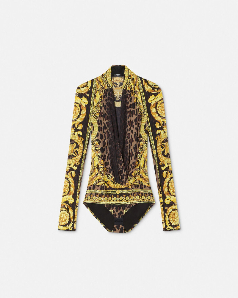 Wild Barocco Silk Draped Bodysuit 1