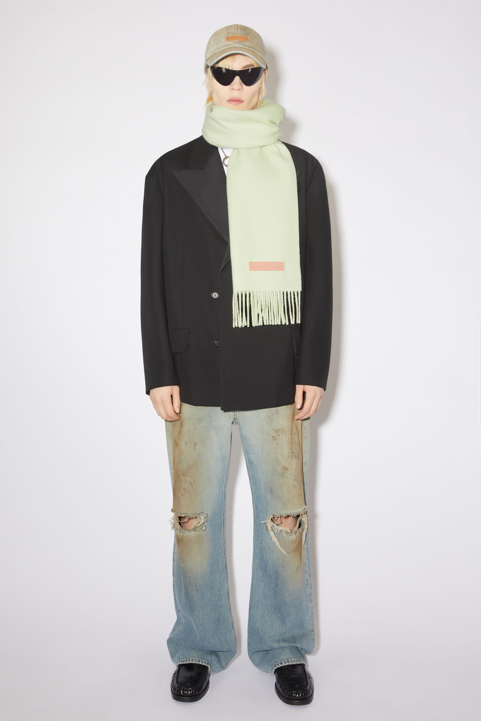 Wool scarf pink label - Pale green - 3