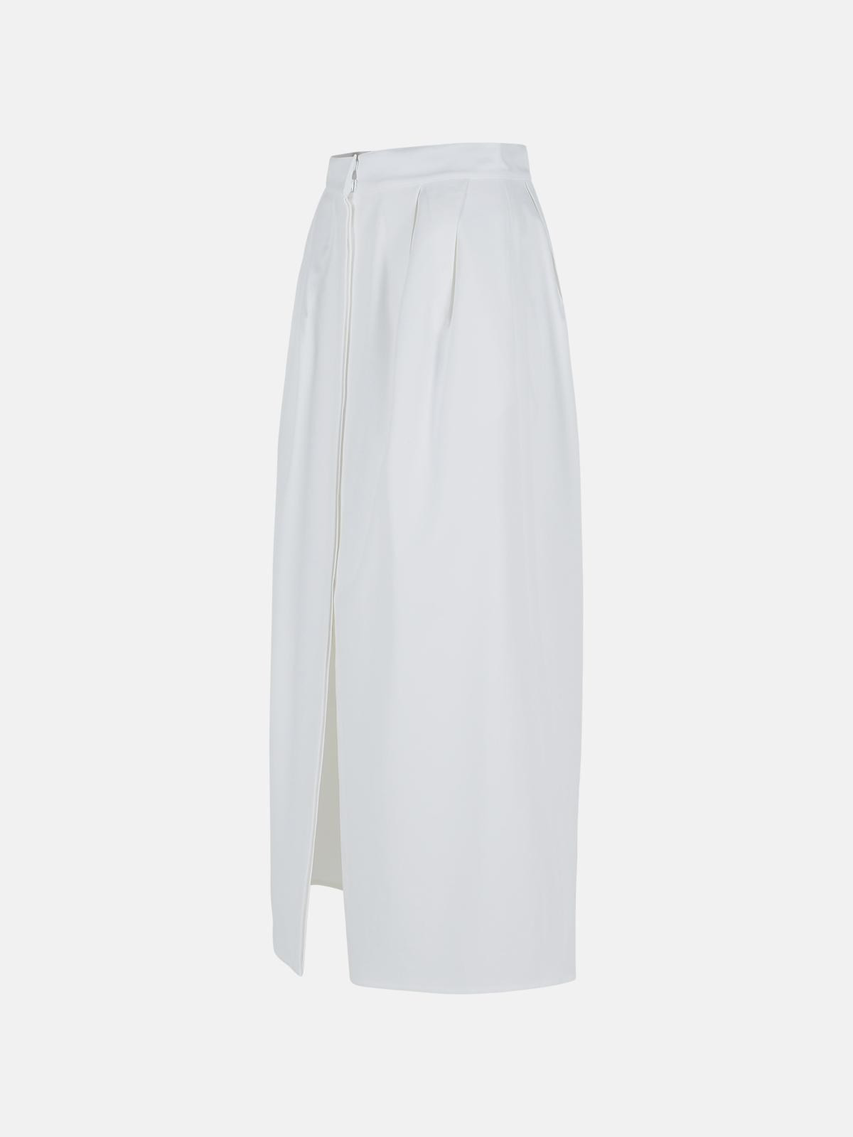 'ALCADE' WHITE COTTON SKIRT - 2