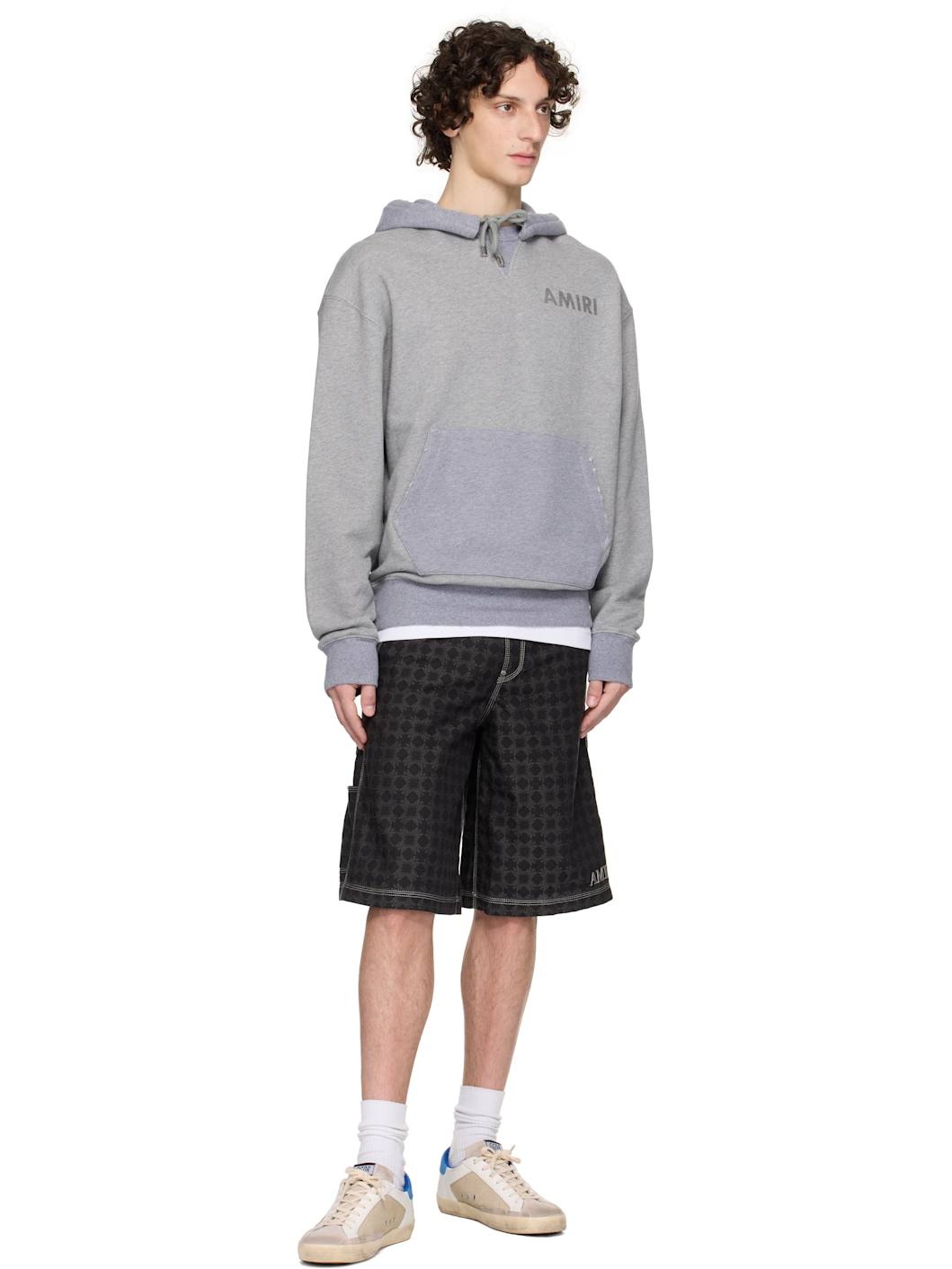 Gray 'AMIRI' Stencil Oversized Hoodie - 4