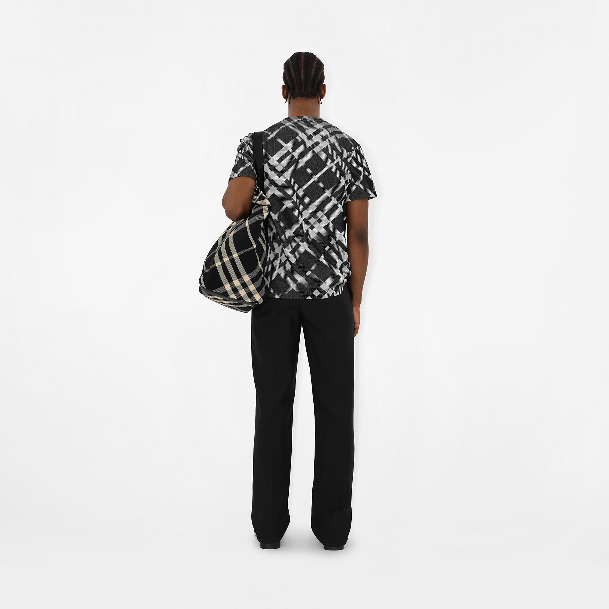 Burberry Check Stretch Cotton Blend T-shirt | REVERSIBLE