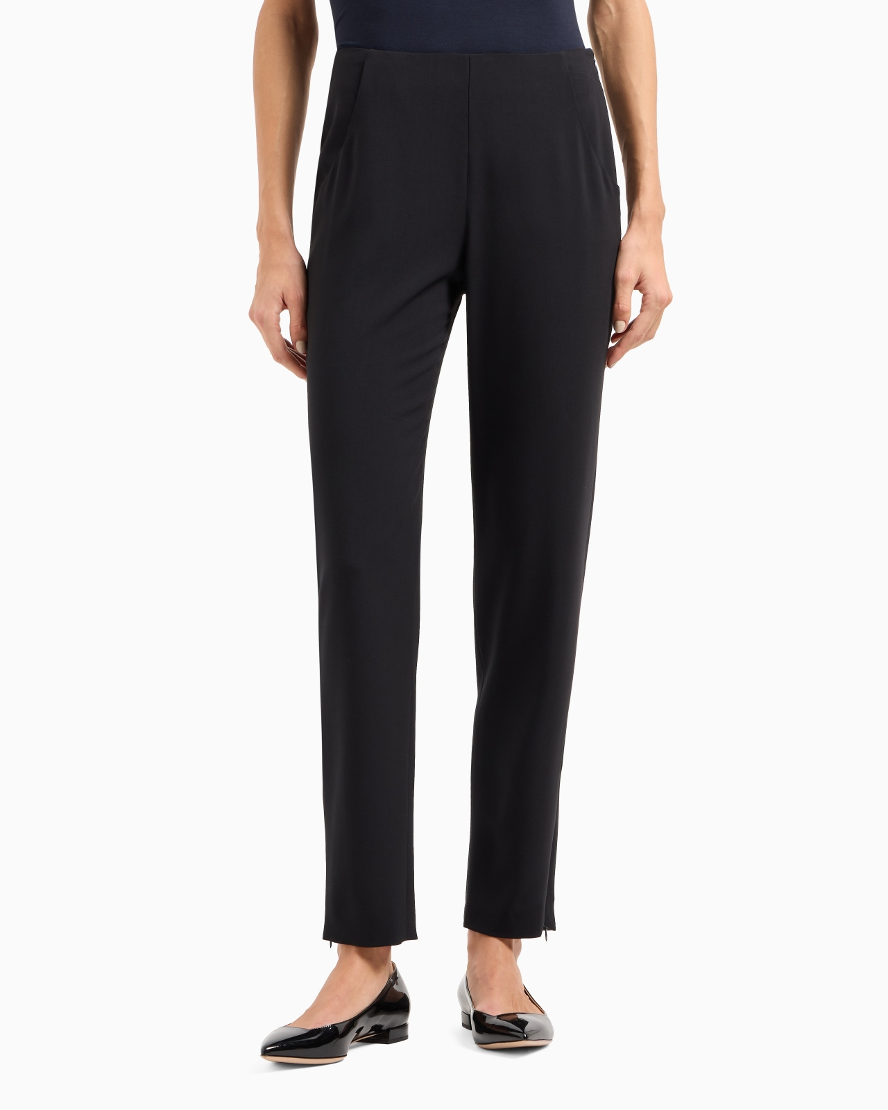Four season cigarette pants in wool crepe - 4