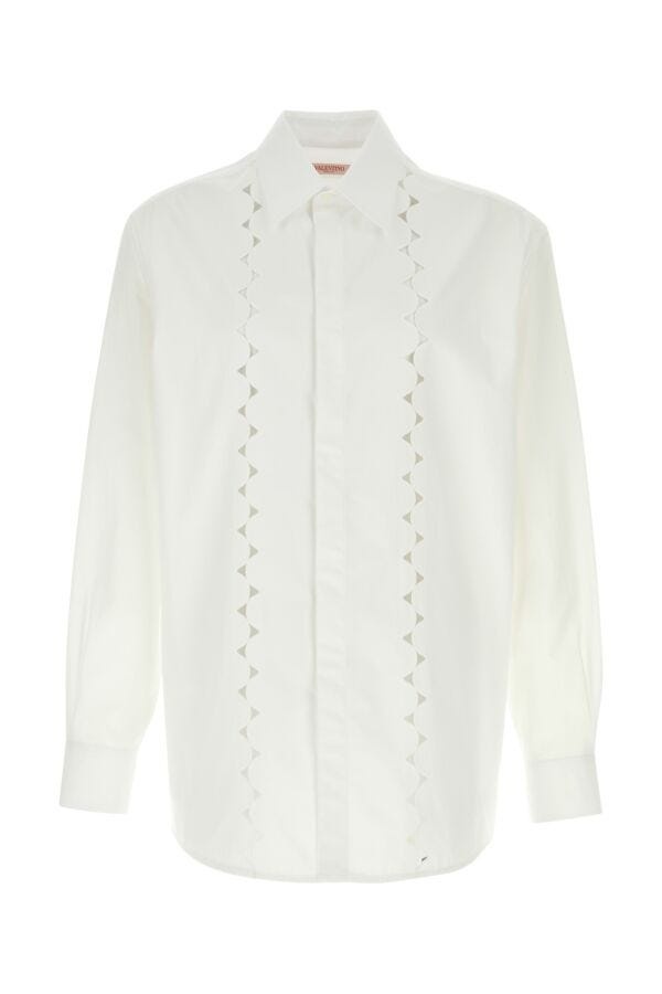 Valentino Garavani Man White Poplin Shirt - 1