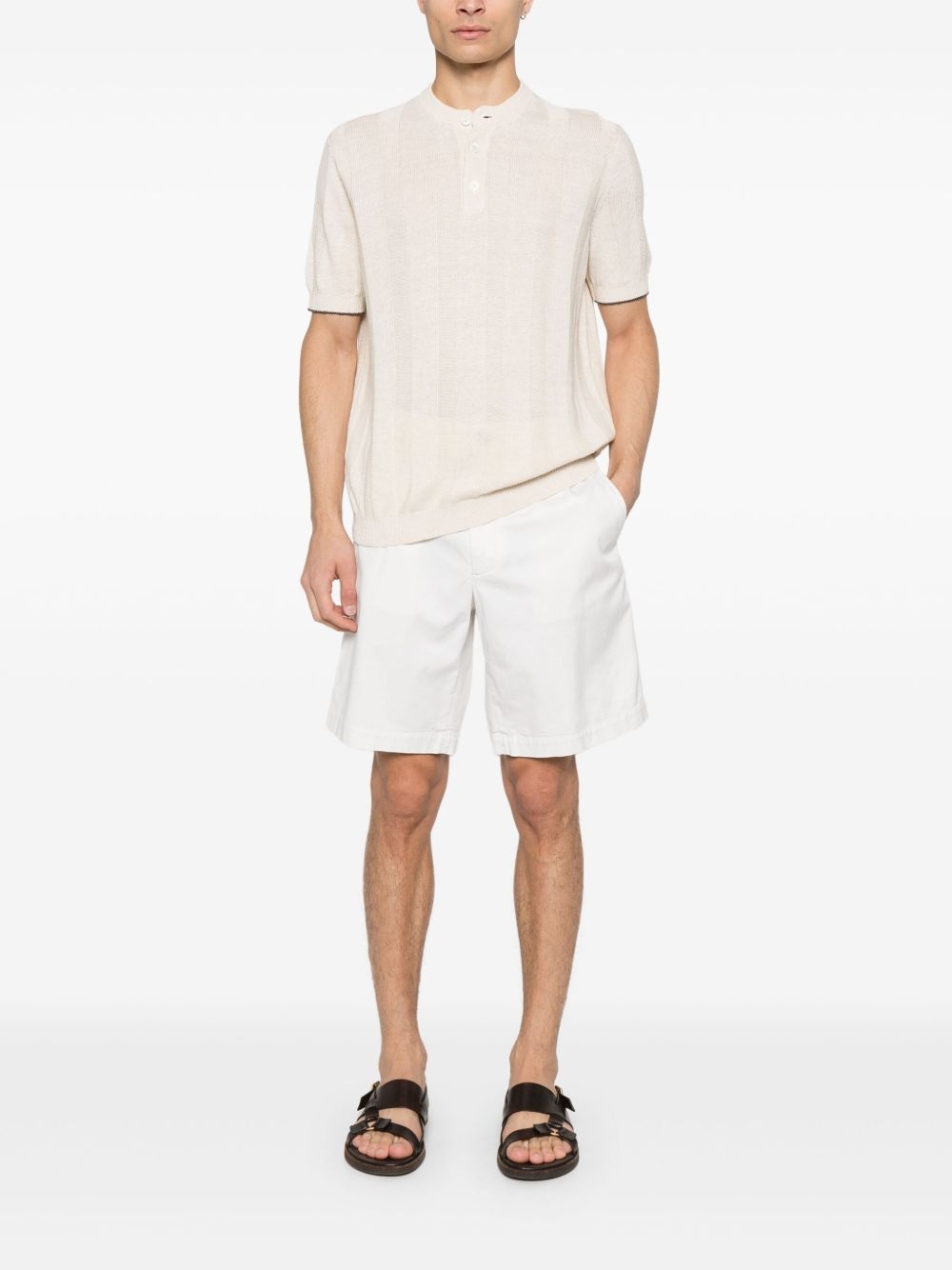 twill-weave shorts - 2