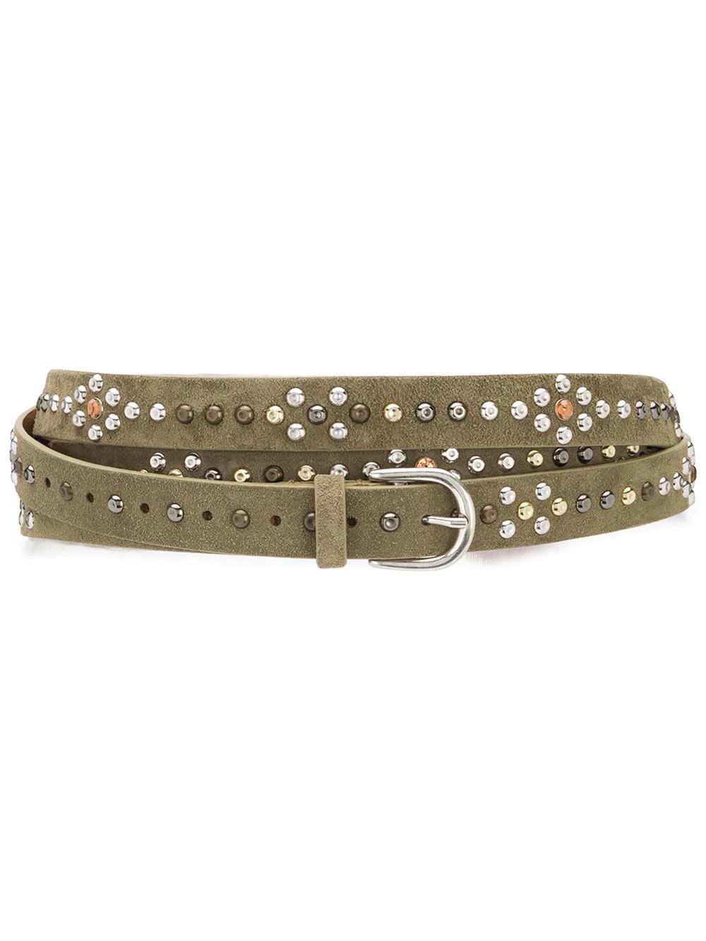 studded suede belt - 1