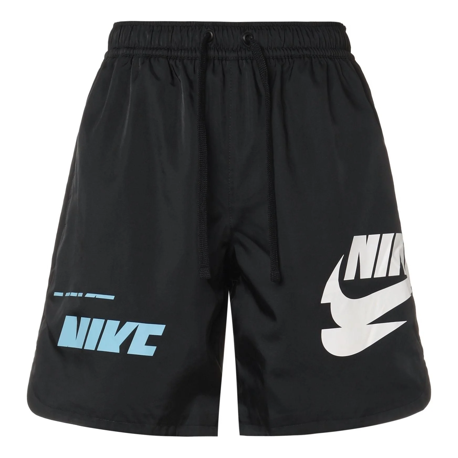 Nike Sportswear Large Logo Woven Lacing Athleisure Casual Sports Shorts Black DM6880-010 - 1