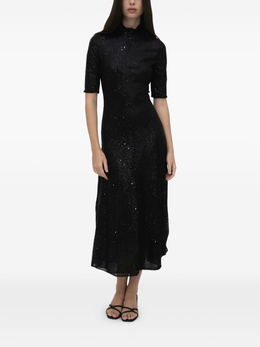 sequin-embellished midi dress - 5
