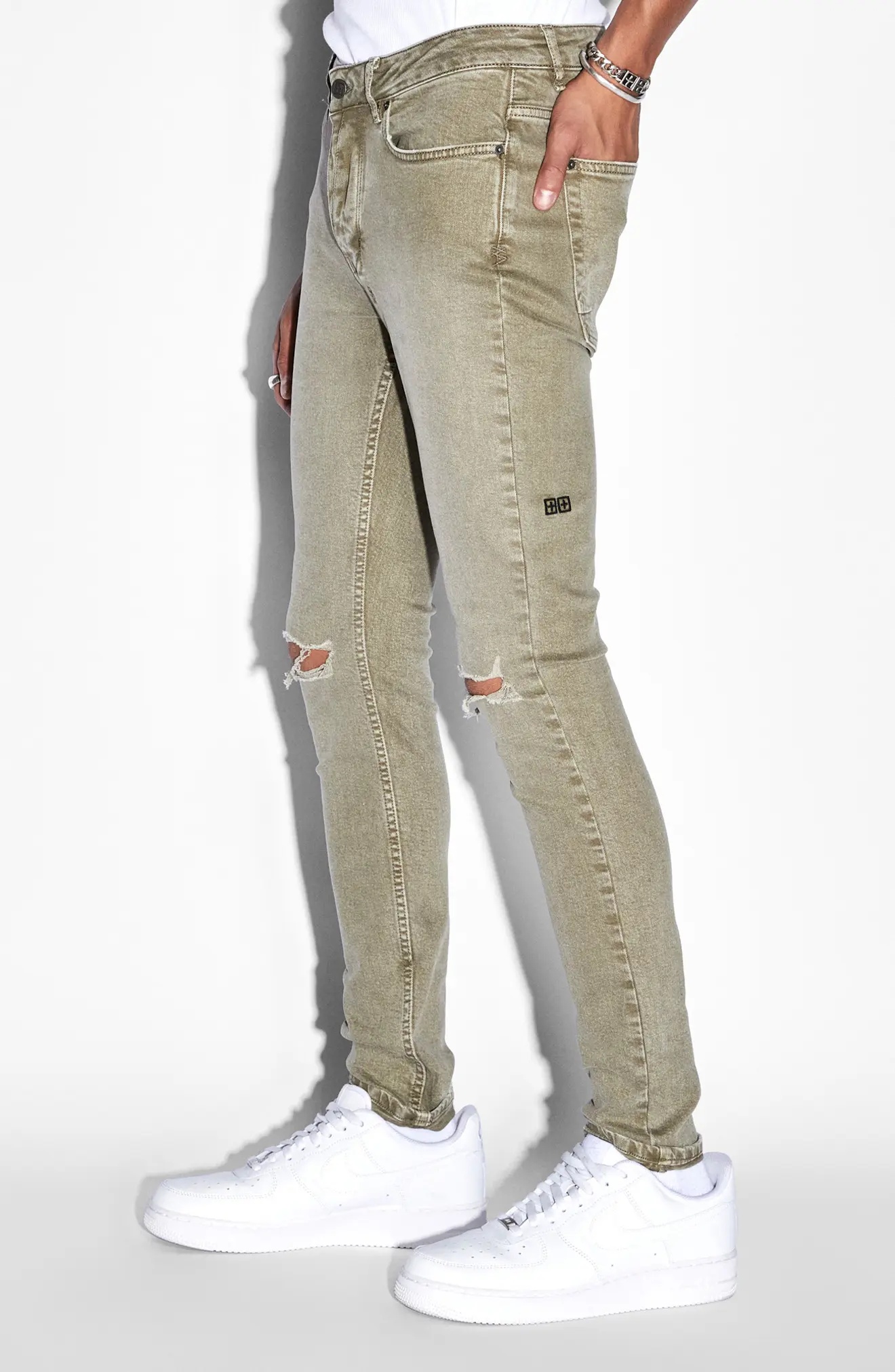 Van Winkle Outback Ripped Recycled Cotton Blend Skinny Jeans - 4