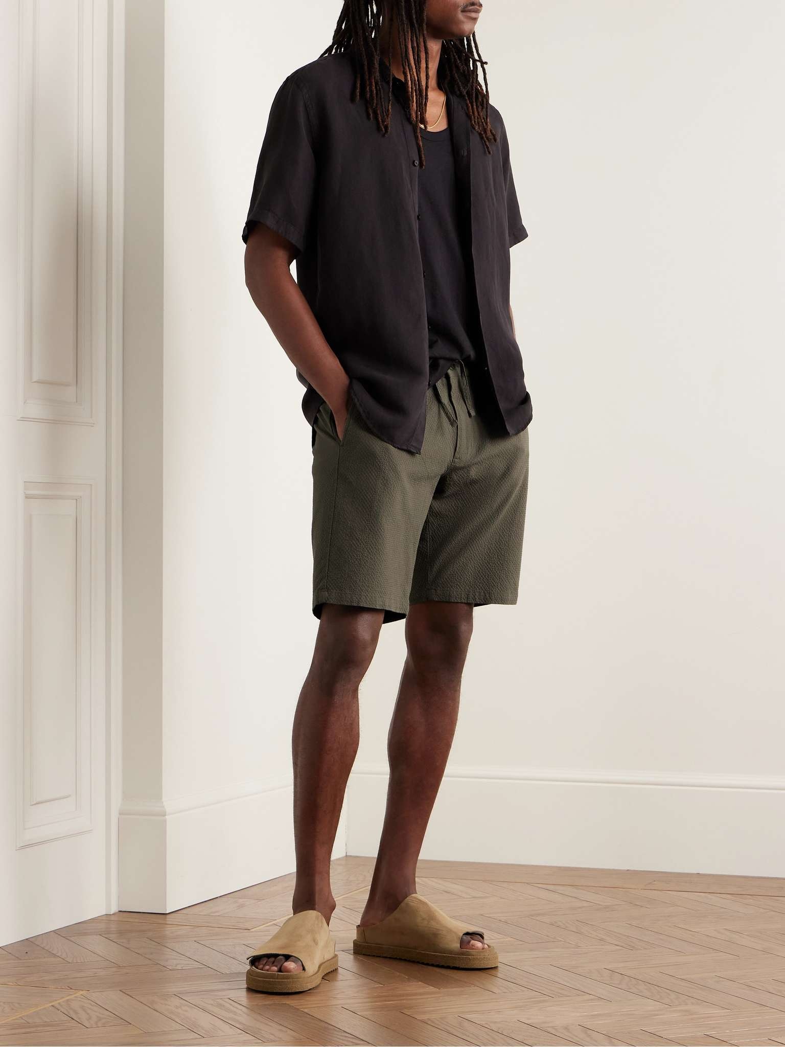 Seb 1040 Cotton-Blend Seersucker Shorts - 2