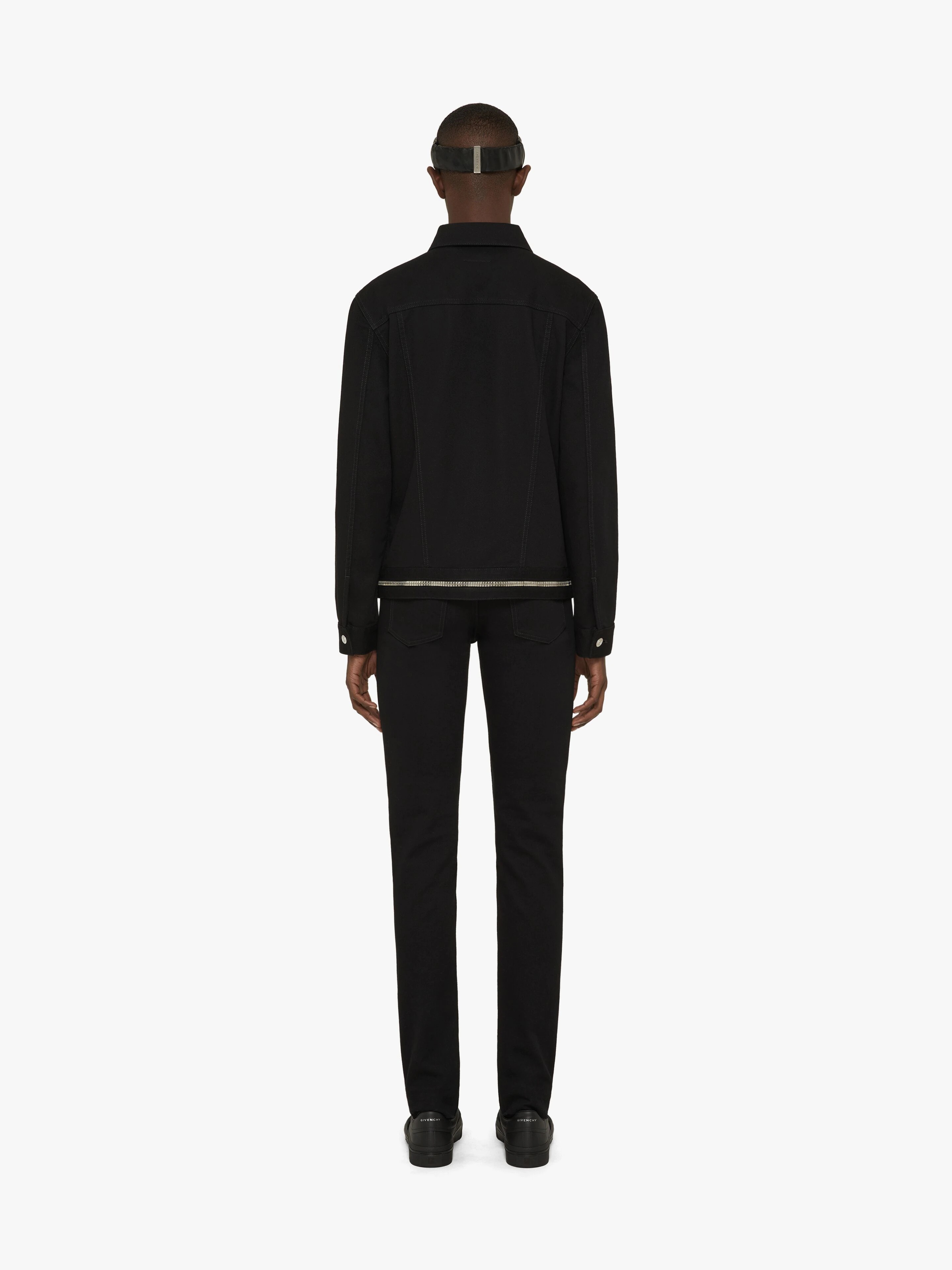 SKINNY FIT JEANS IN DENIM WITH METALLIC DETAILS - 4