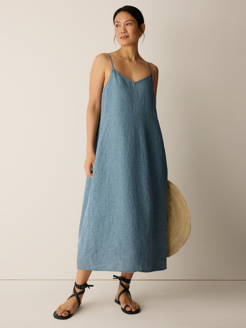 Washed Organic Linen Délavé Lantern Dress 3