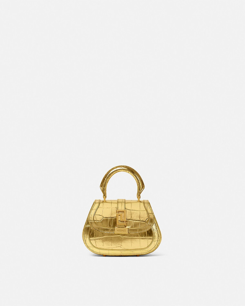 Croc-Effect Greca Goddess Mini Bag 1