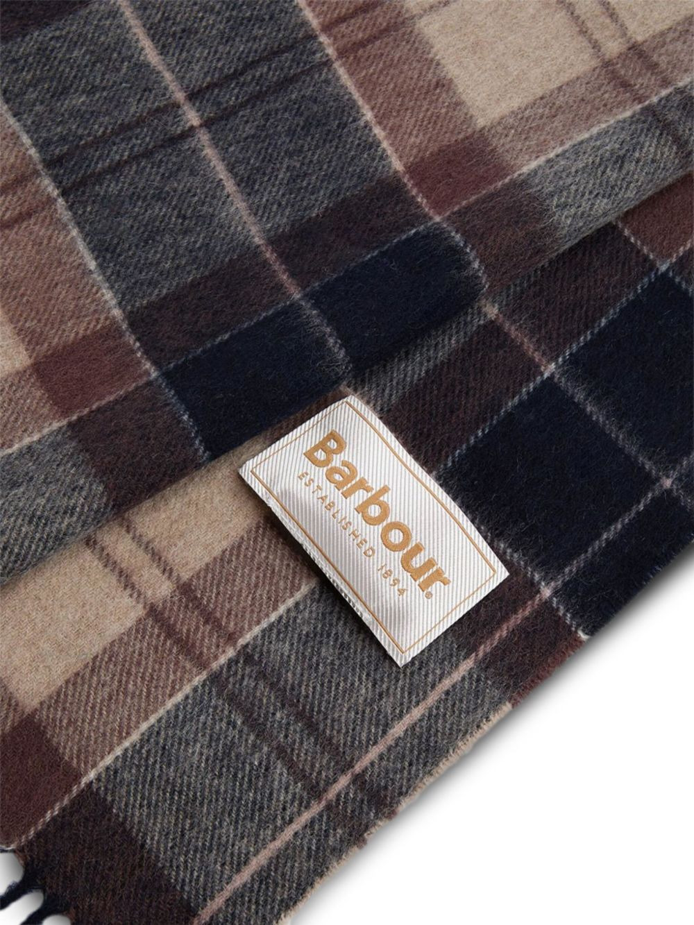 tartan-fringed scarf - 3