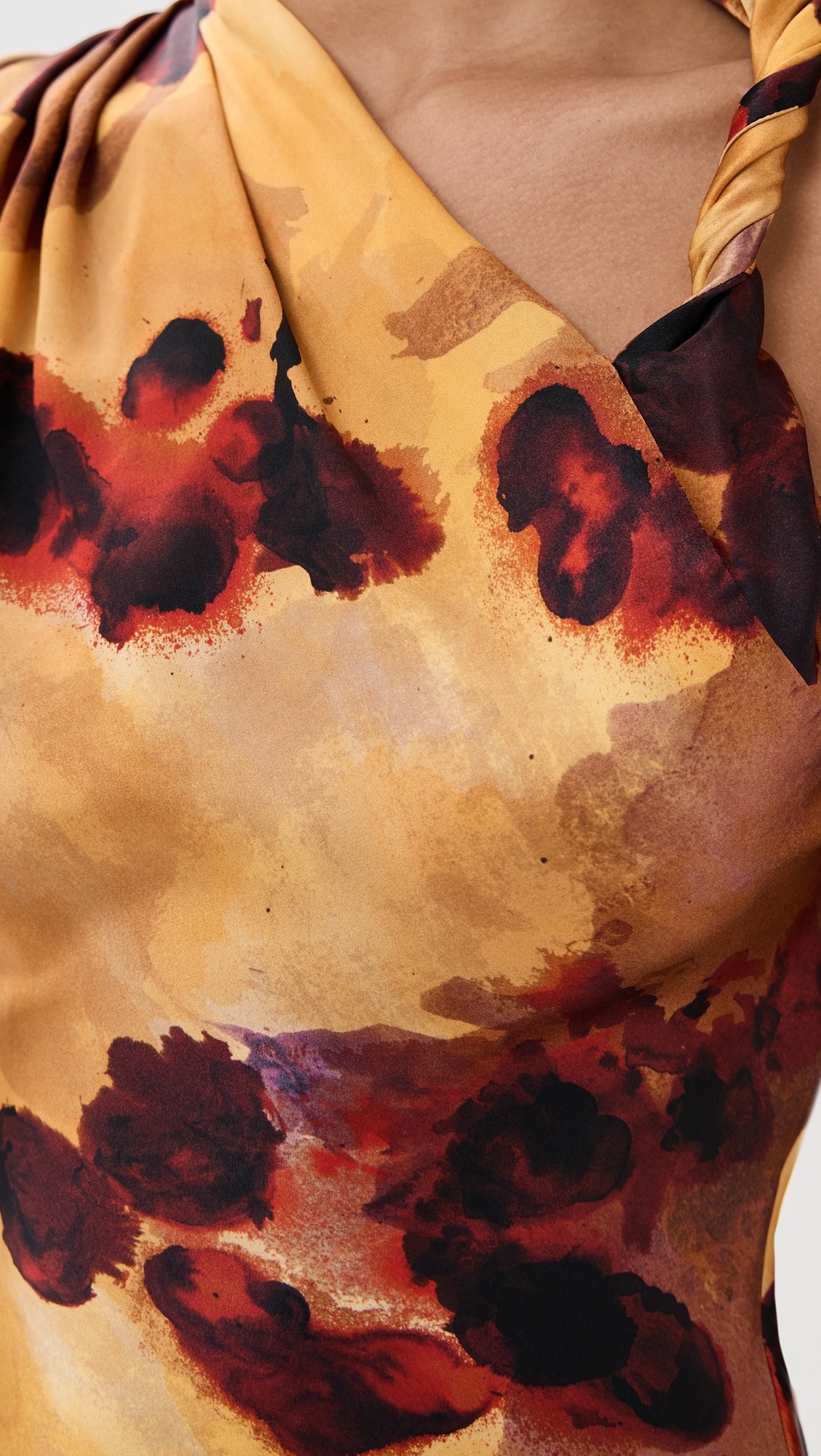 Sleeveless Draped Silk Midi Dress - 5