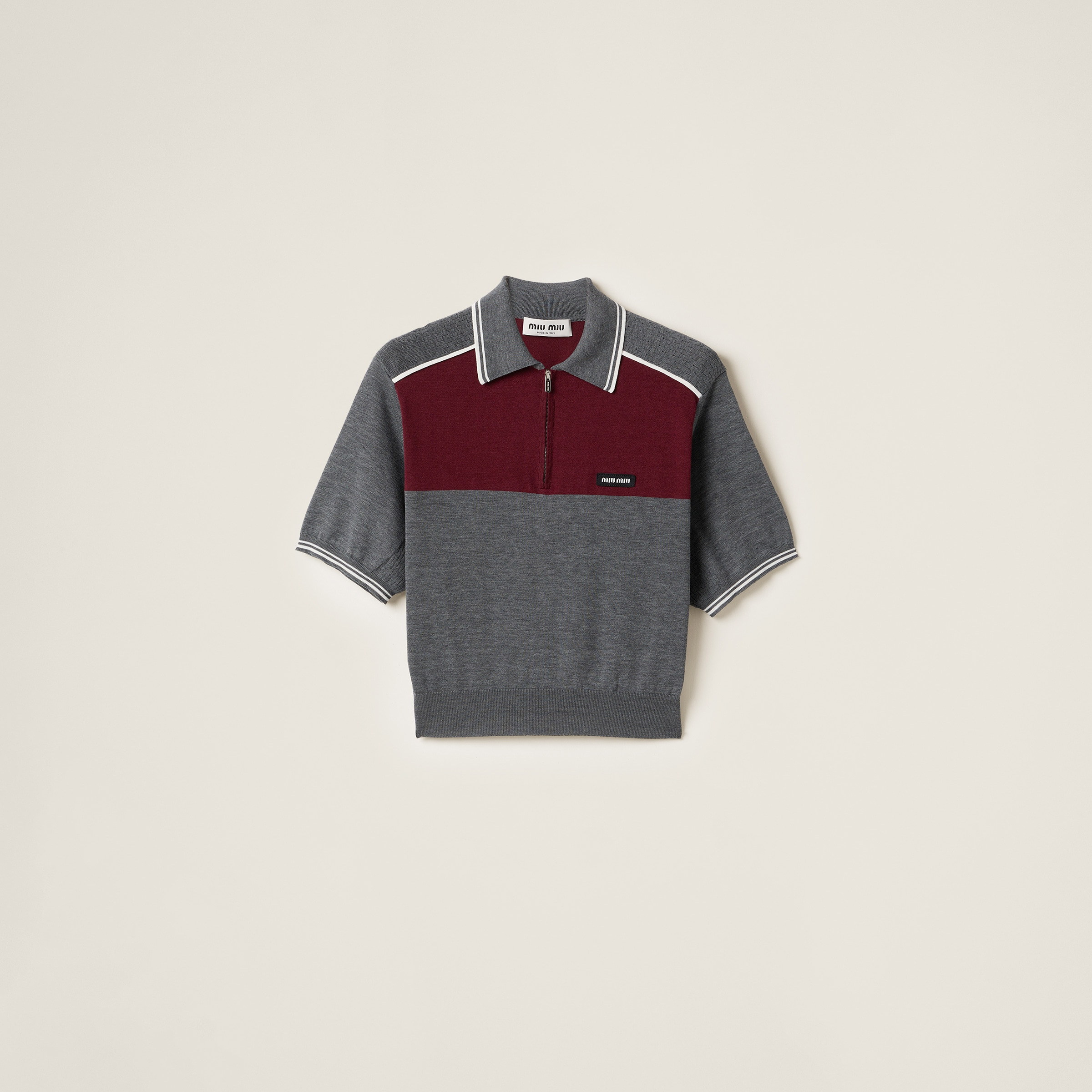 Cotton and silk polo shirt - 1