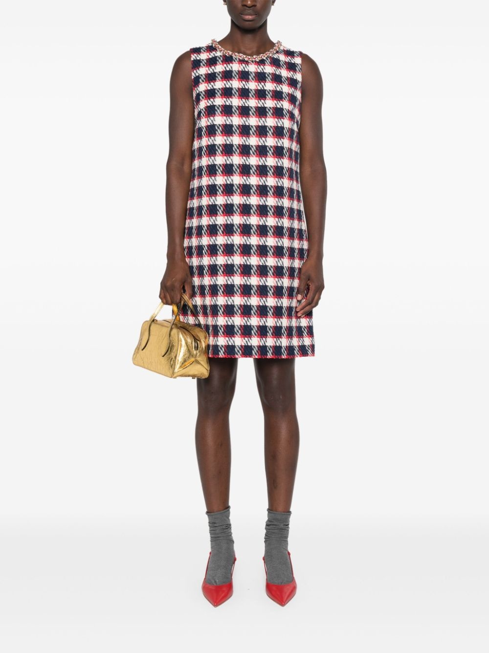 chain-collar midi dress - 2