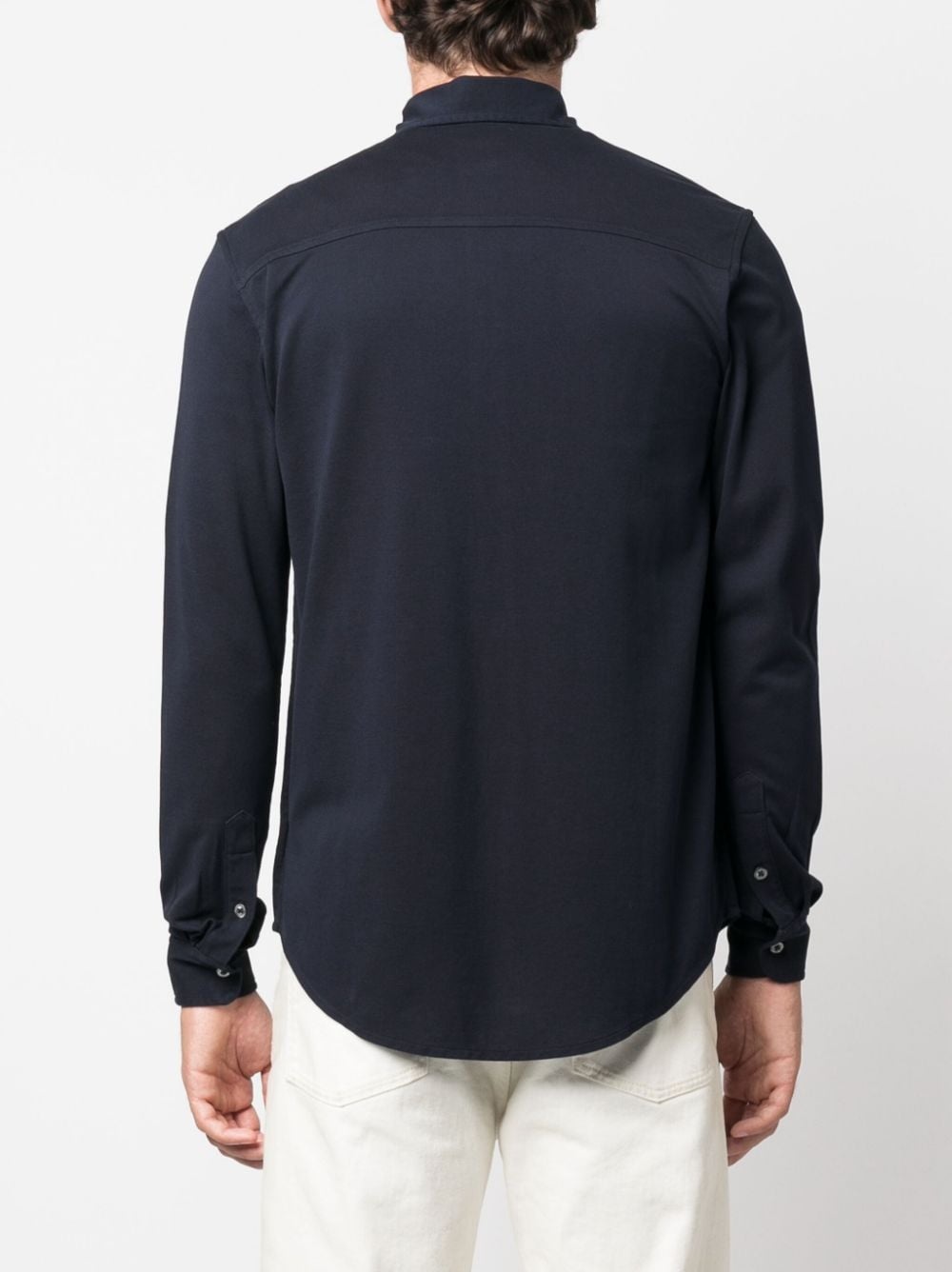 cutaway collar cotton shirt - 4