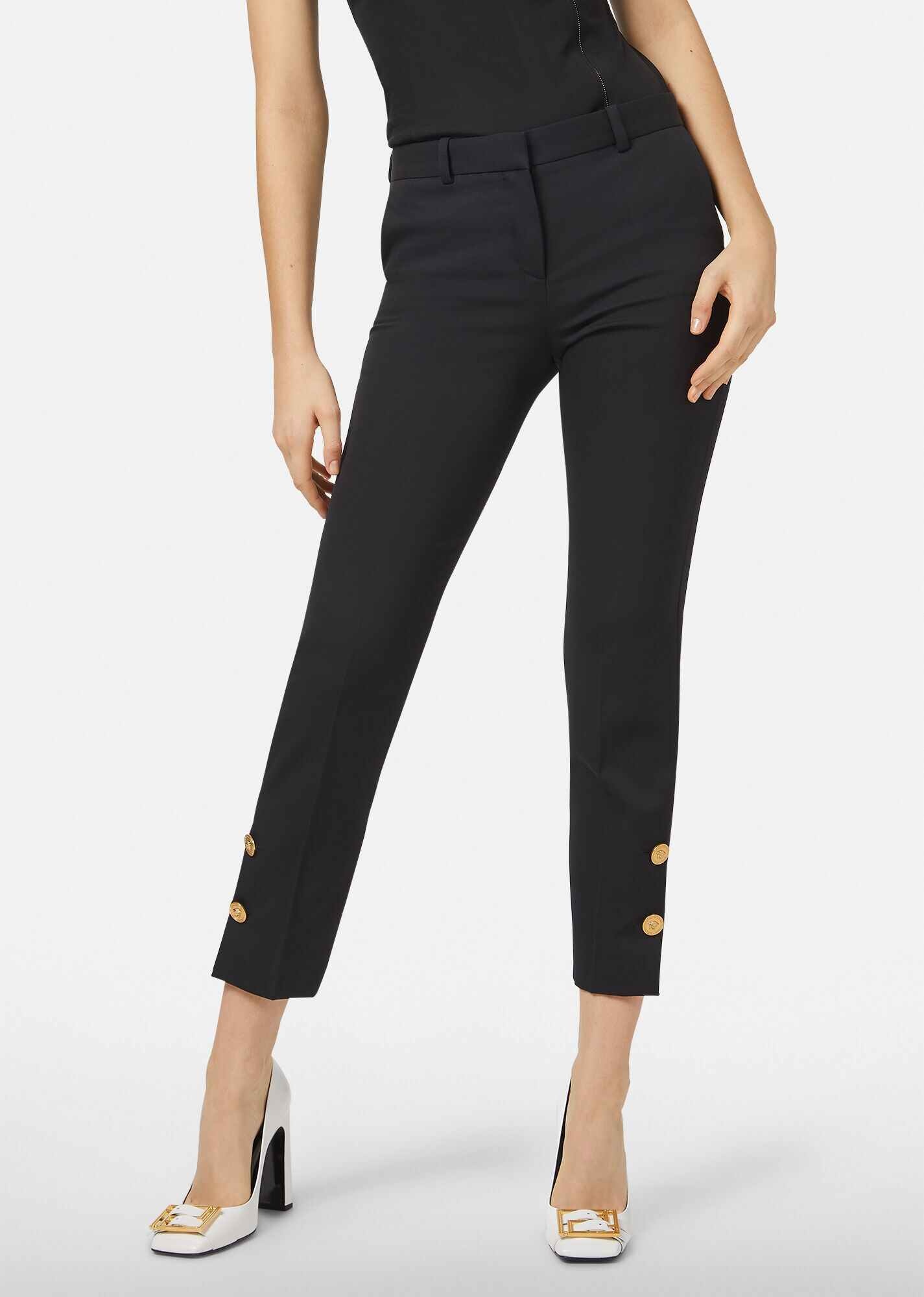 Medusa Button Wool Trousers - 2