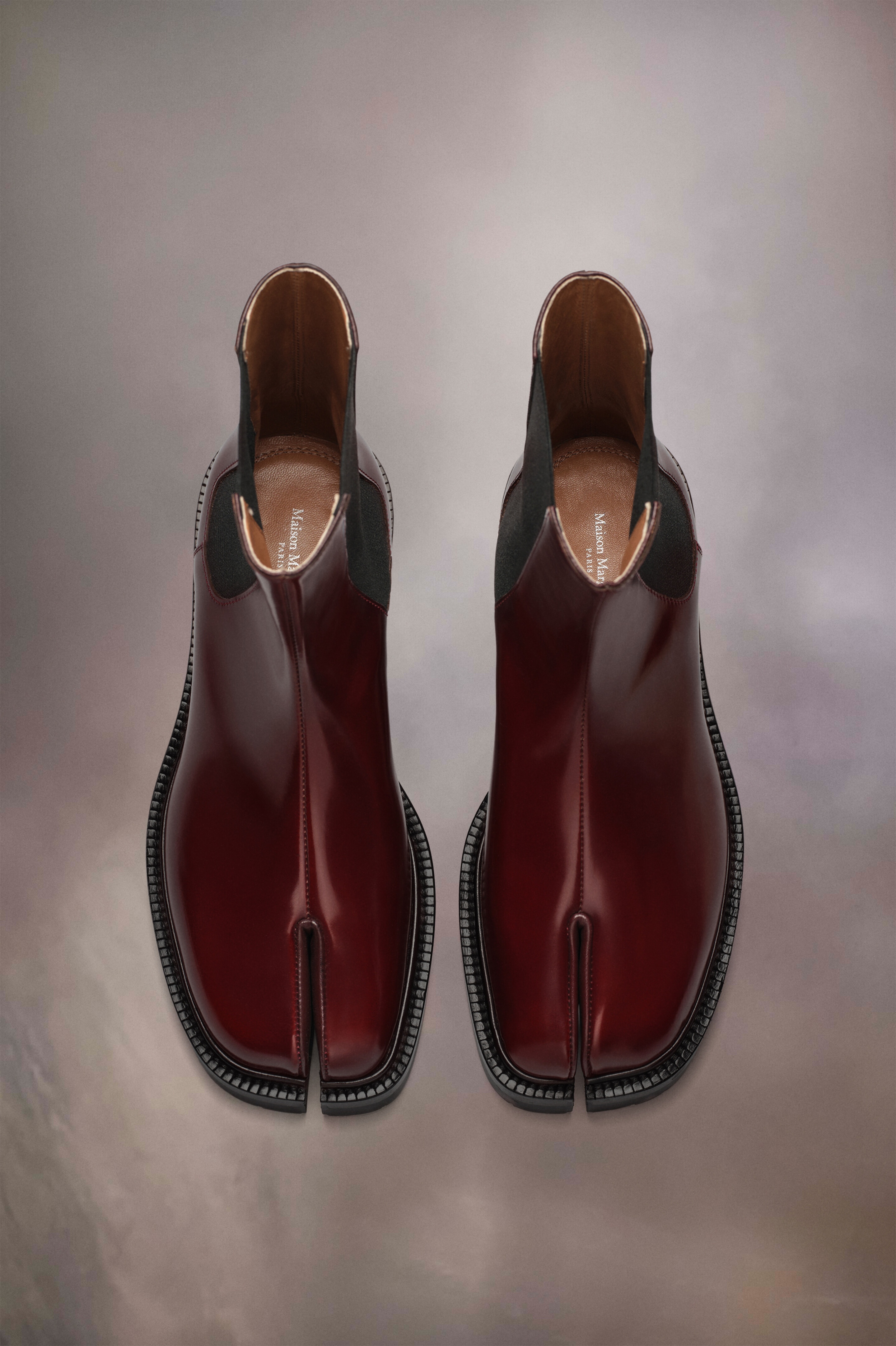 Maison Margiela Burgundy Tabi County Chelsea Boots