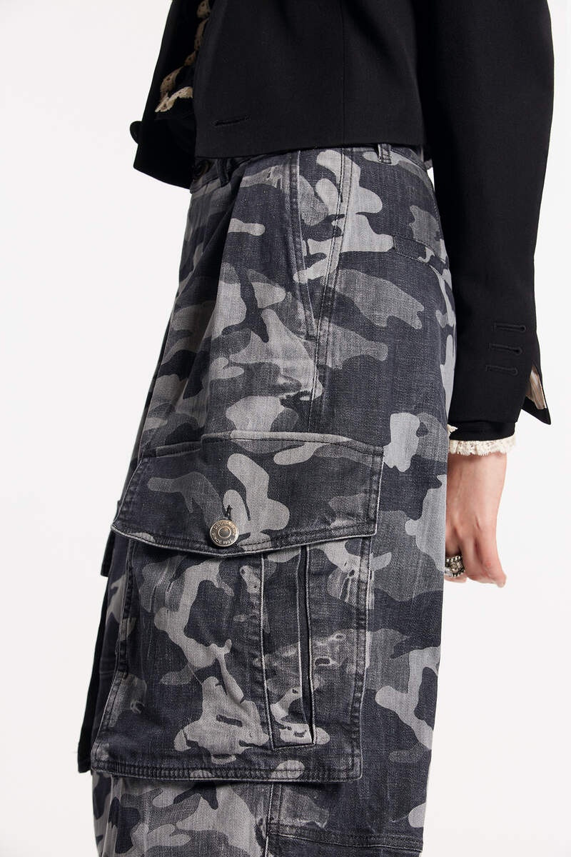 GREY CAMO WASH CARGO PANTS 4