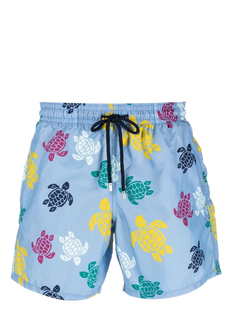 Ronde Des Tortues-print drawstring swim shorts - 1