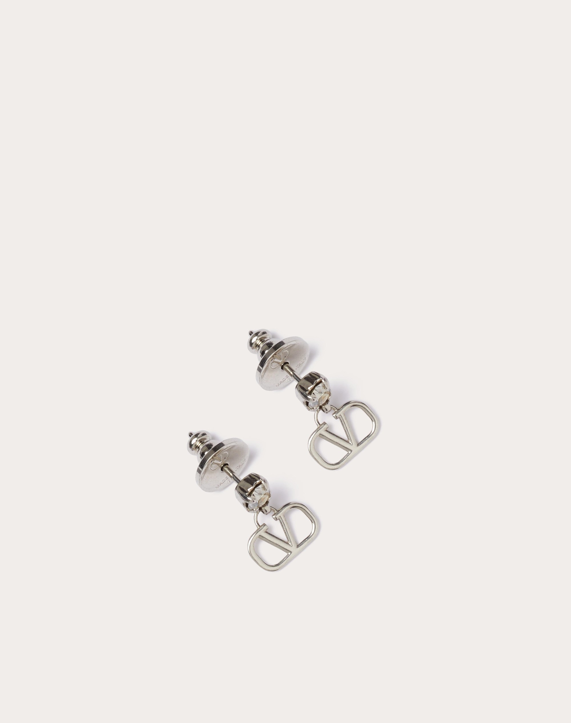 VLOGO SIGNATURE EARRINGS IN METAL AND SWAROVSKI® CRYSTALS - 3