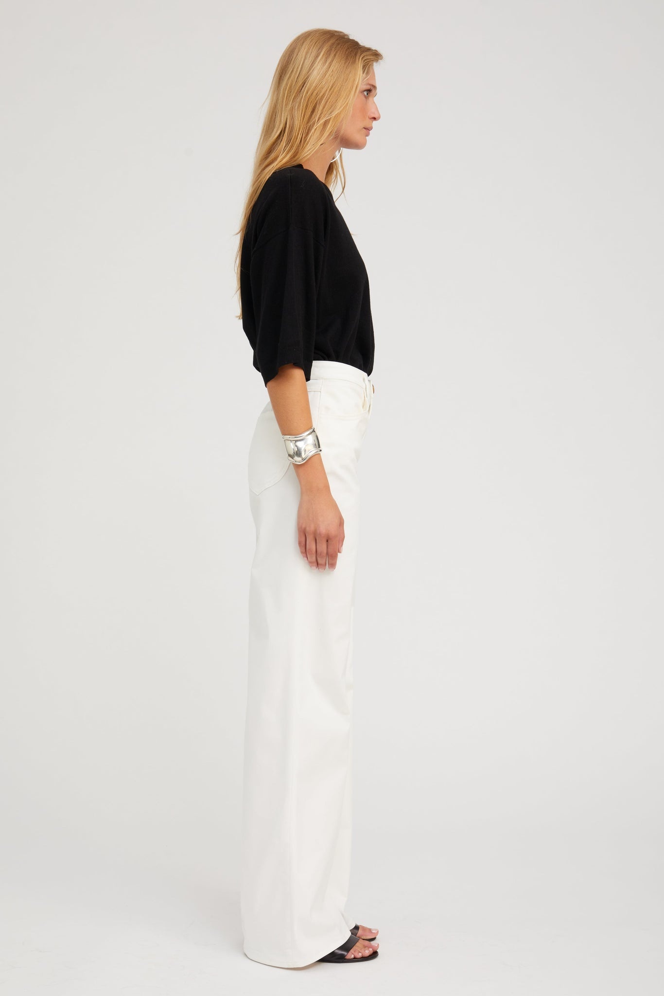 CREAM 5 POCKET MID-RISE WIDE LEG - 3