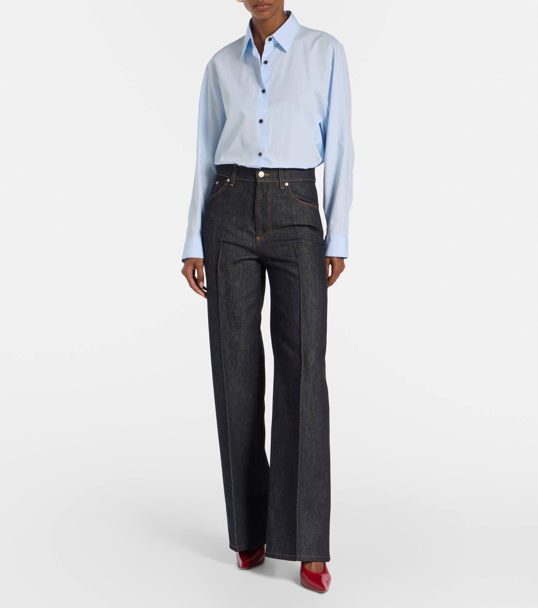 Mid-rise wide-leg jeans - 7