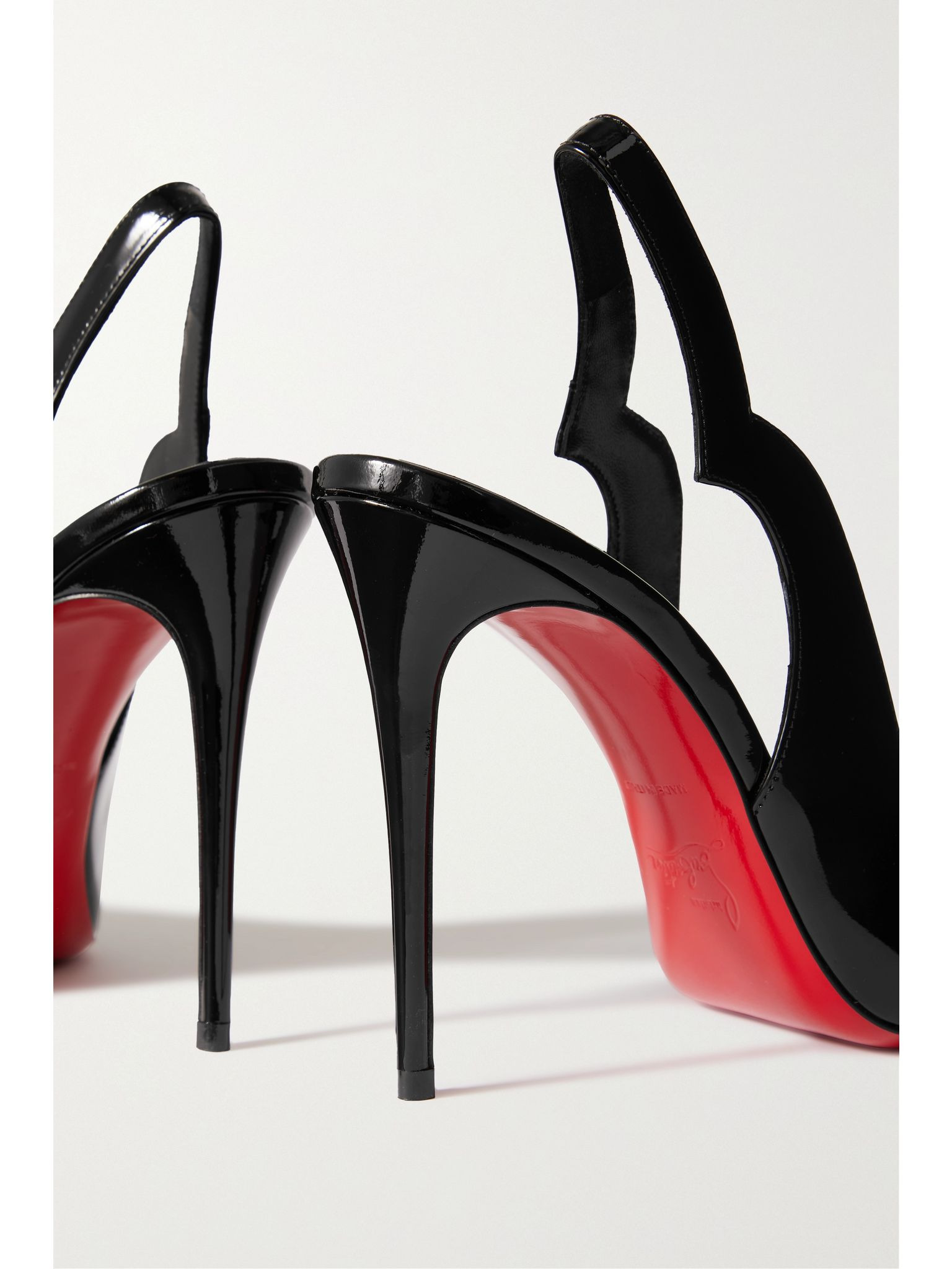 Hot Chick Sling 100 patent-leather slingback pumps Black - 4