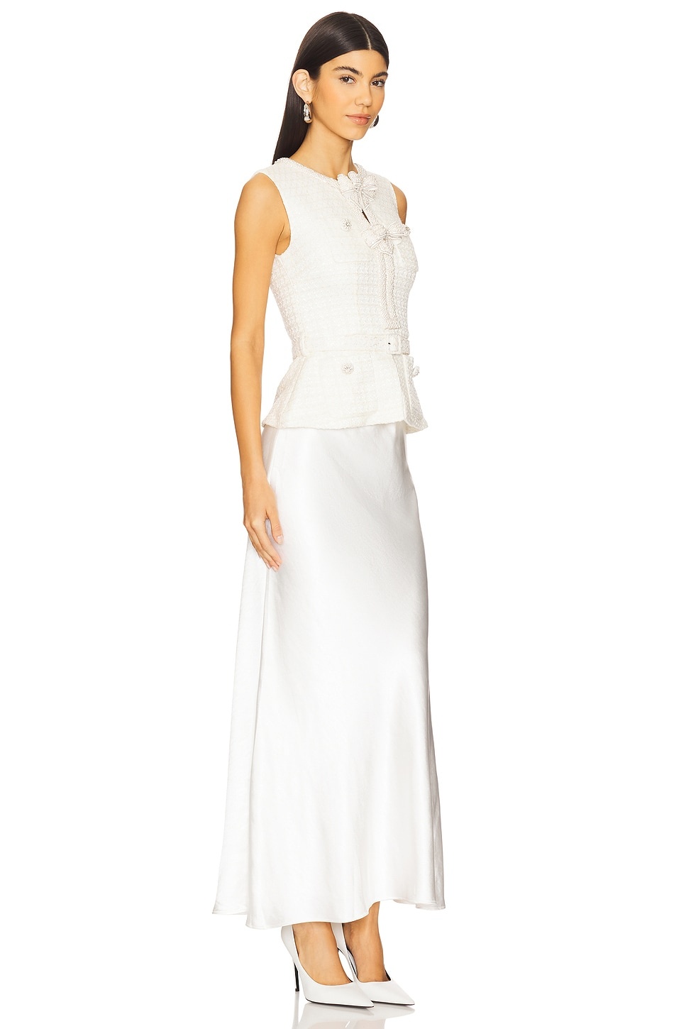 Cream Boucle Midi Dress - 2