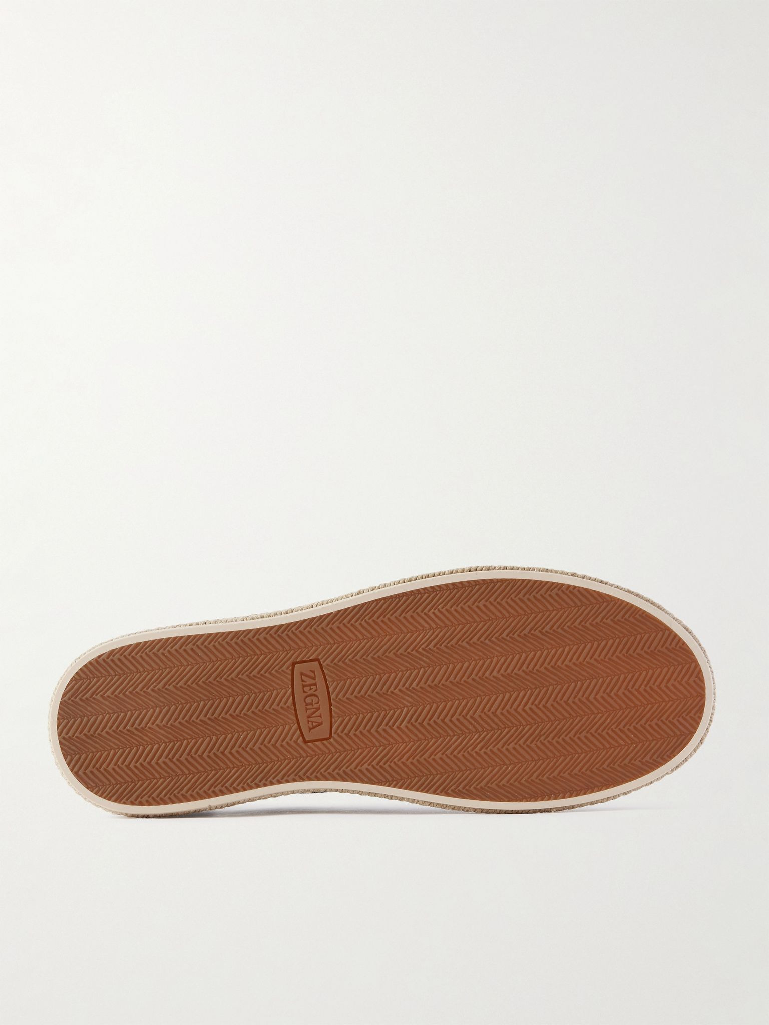 Triple Stitch™ Leather-Trimmed Suede Slip-On Sneakers Navy - 3
