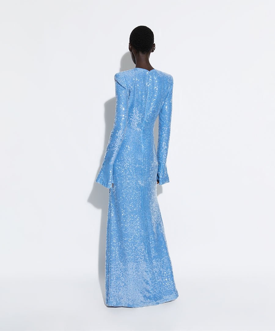 Sequin Flare Sleeve Dress - 3