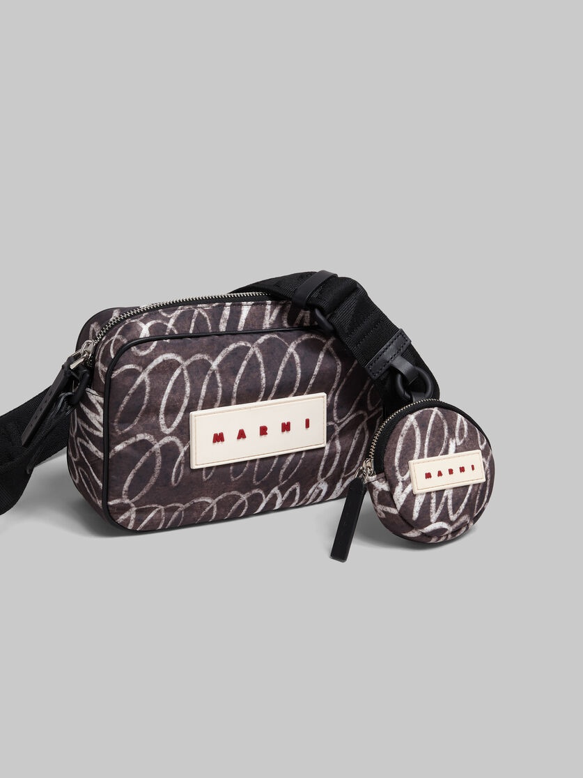 BLACK PUFF CAMERA BAG WITH MARNI SCRIBBLE PRINT - 5