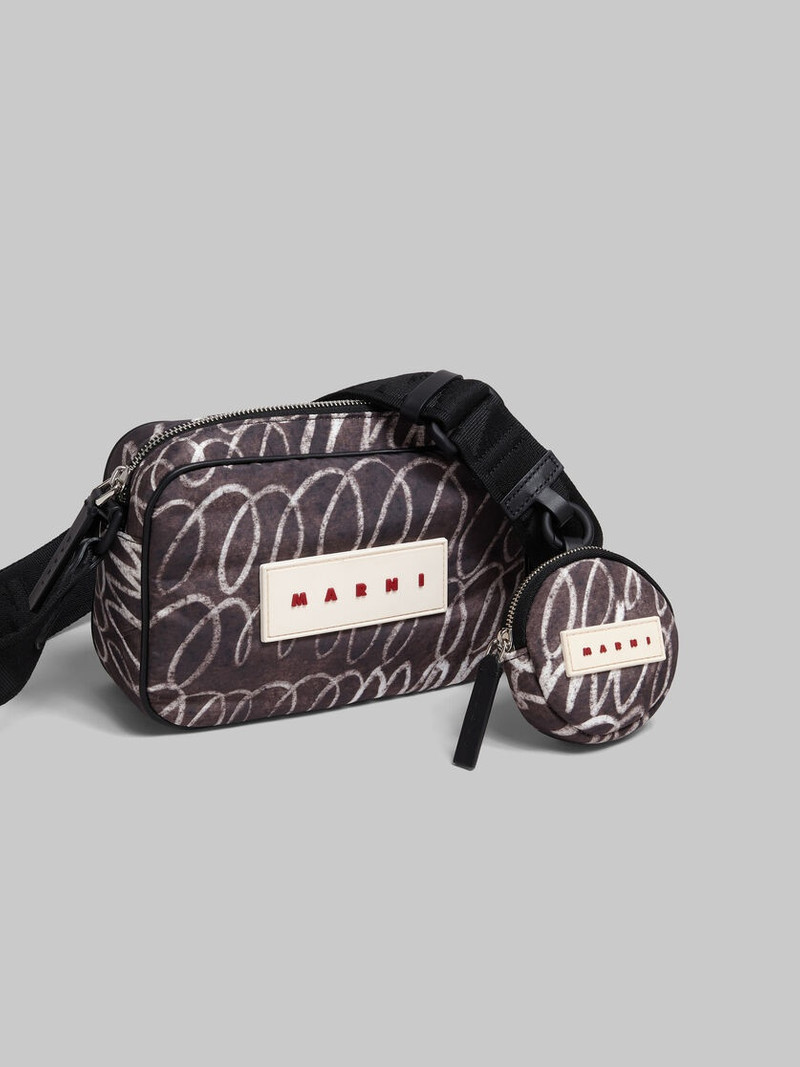 BLACK PUFF CAMERA BAG WITH MARNI SCRIBBLE PRINT 5