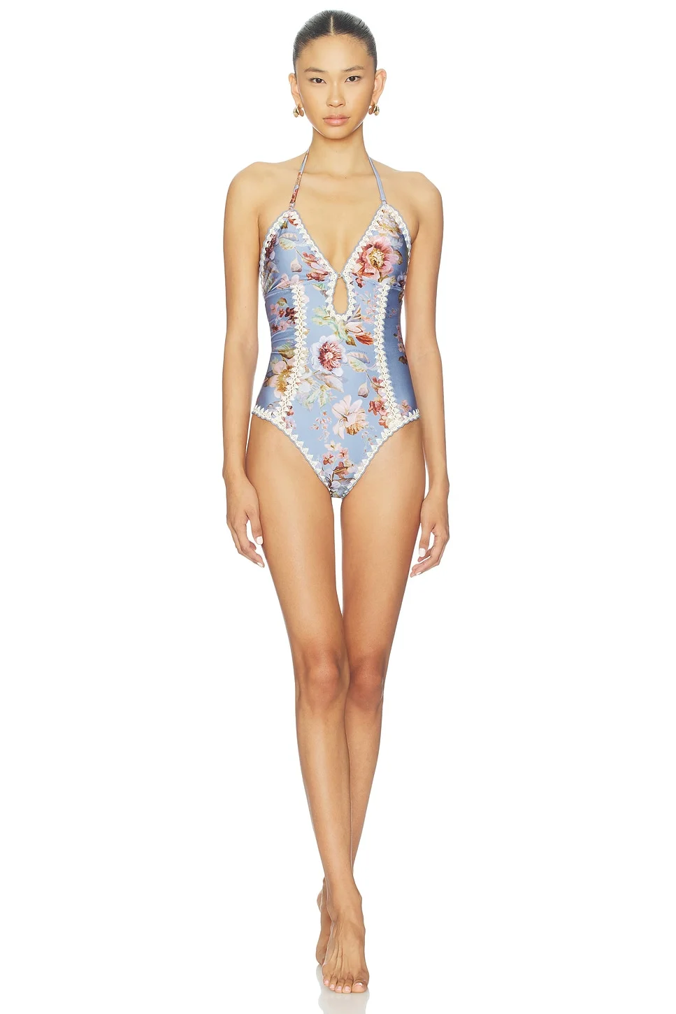 Awaken Crochet Keyhole One Piece Swimsuit - 1