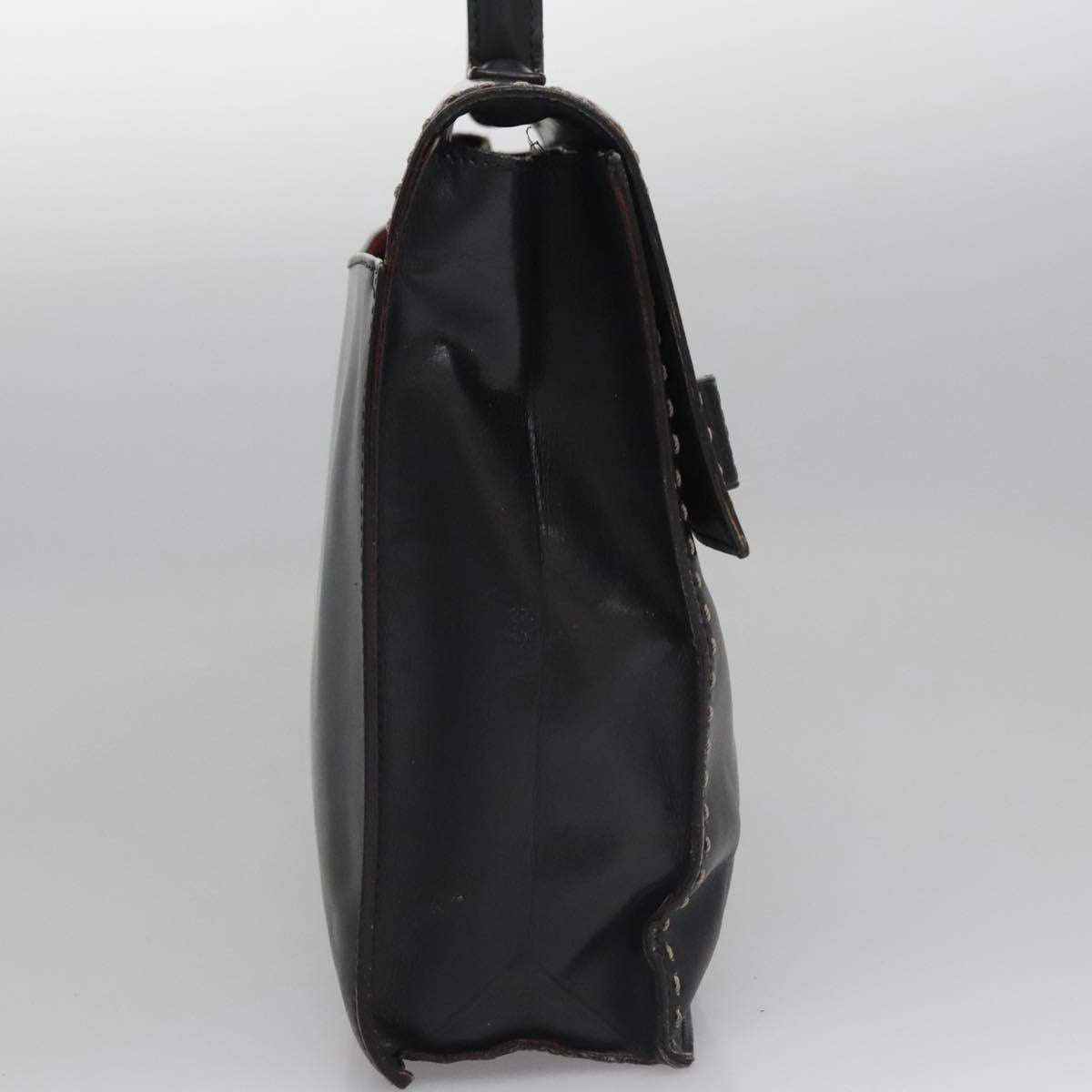CELINE Hand Bag Leather Black - 4