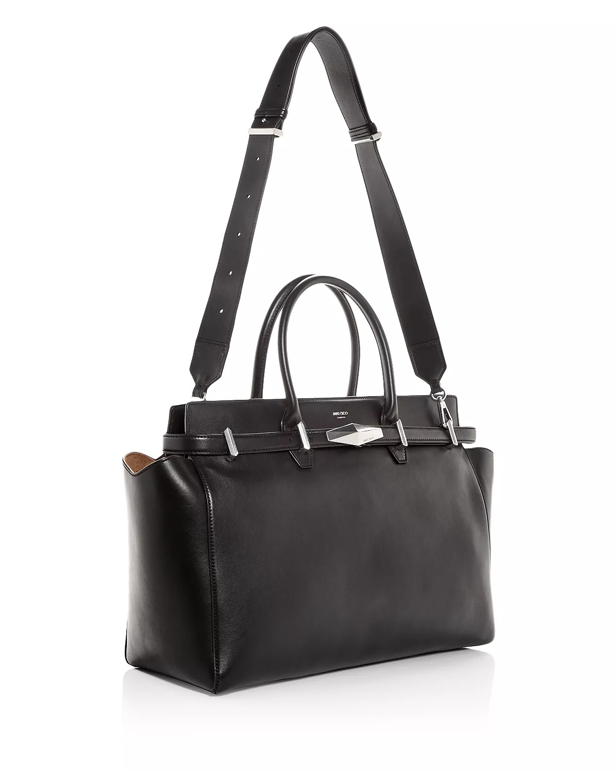 Diamond Belted Leather Tote - 4