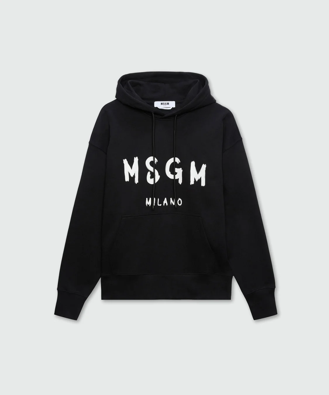 Black Hoodie with brushstroke logo - 1