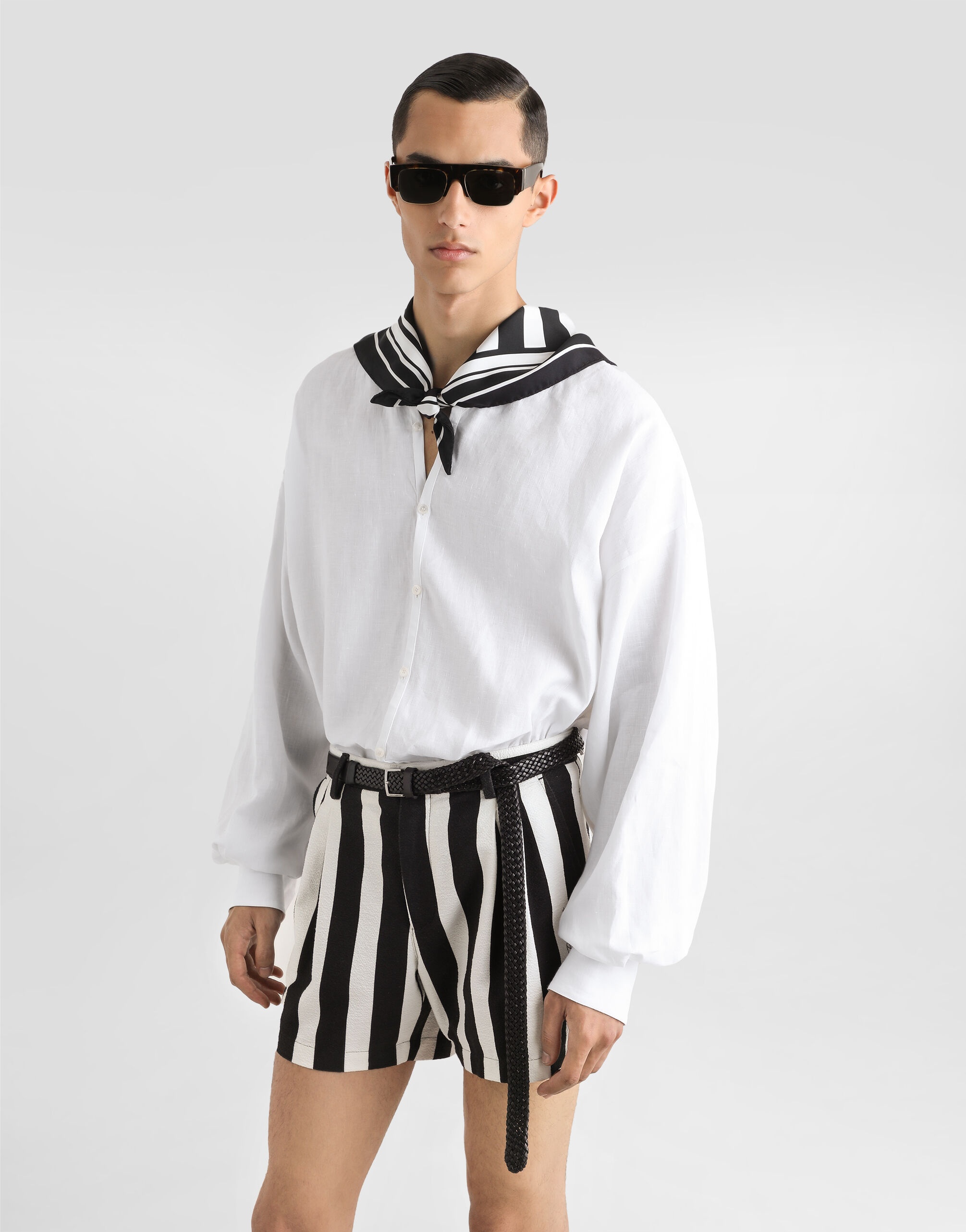 Long-sleeved silk shirt with pussy-bow - 4