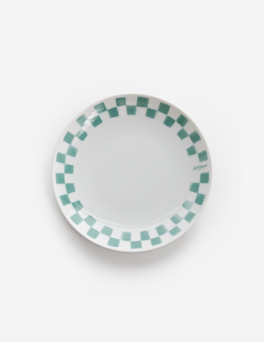 CHECKERBOARD PORCELAIN DESSERT PLATE - 3