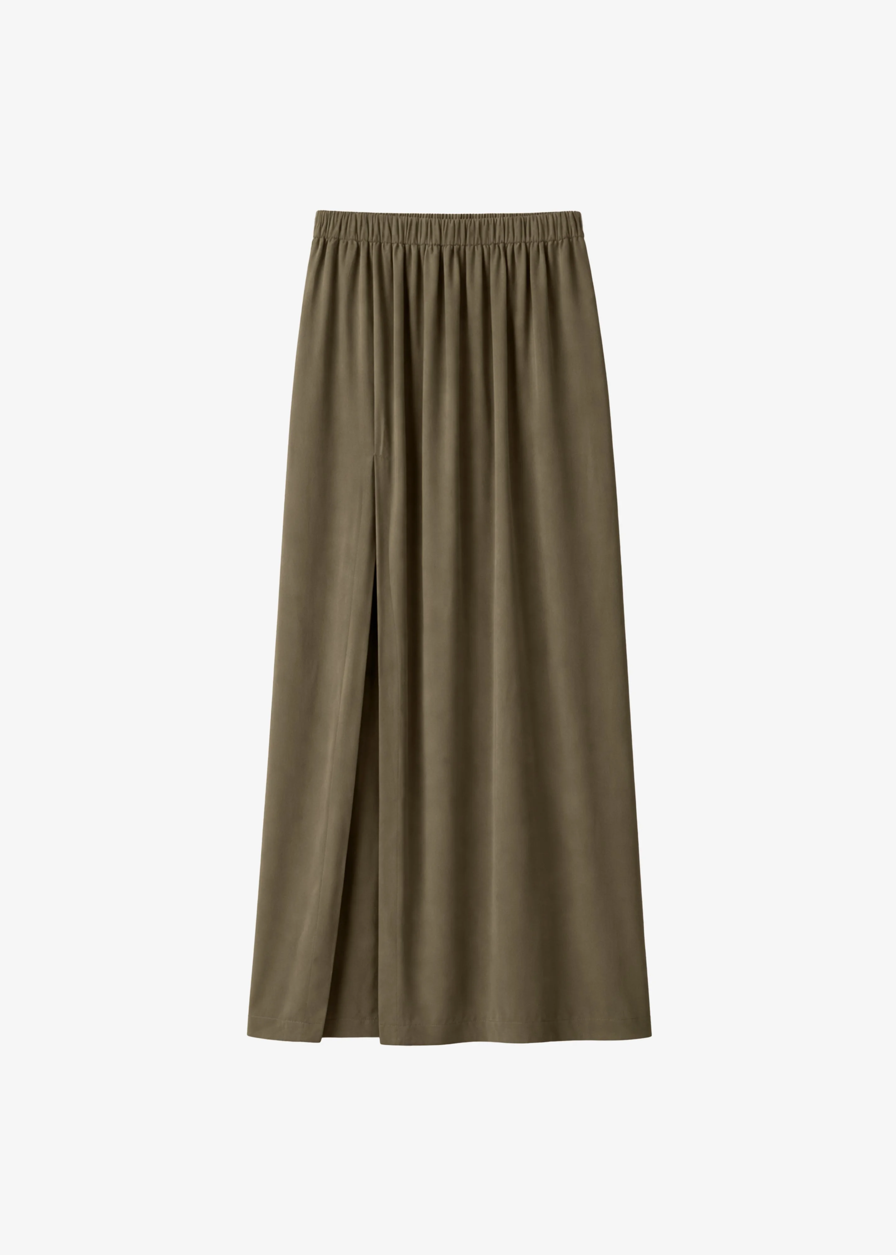 Elie Silk Fluid Maxi Skirt - Olive - 1