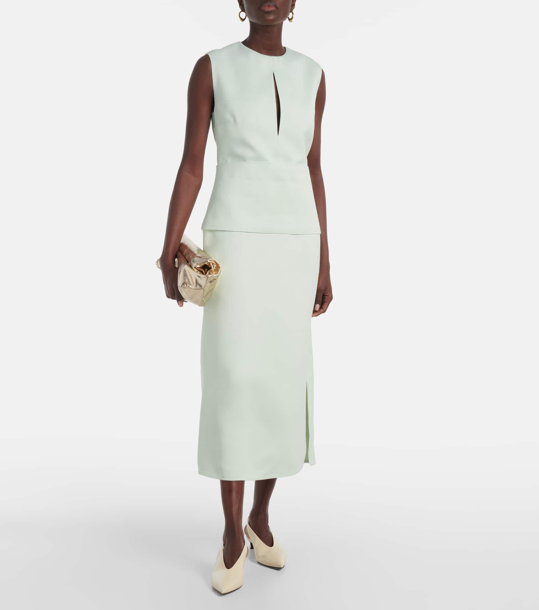 Cutout satin midi dress - 2