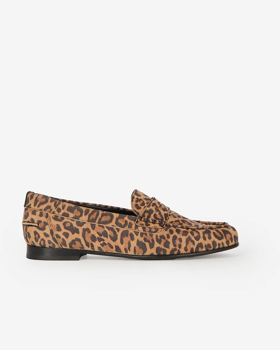 LEOPARD PRINT LEATHER LOAFERS - 1