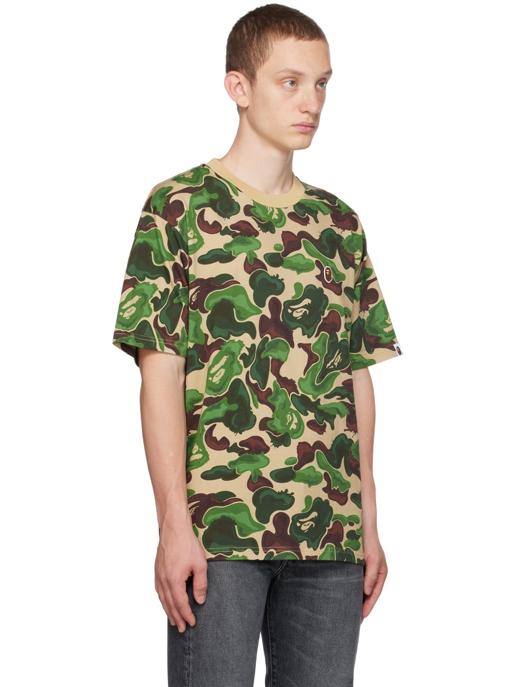 Green Art Camo Ape Head One Point T-Shirt - 2