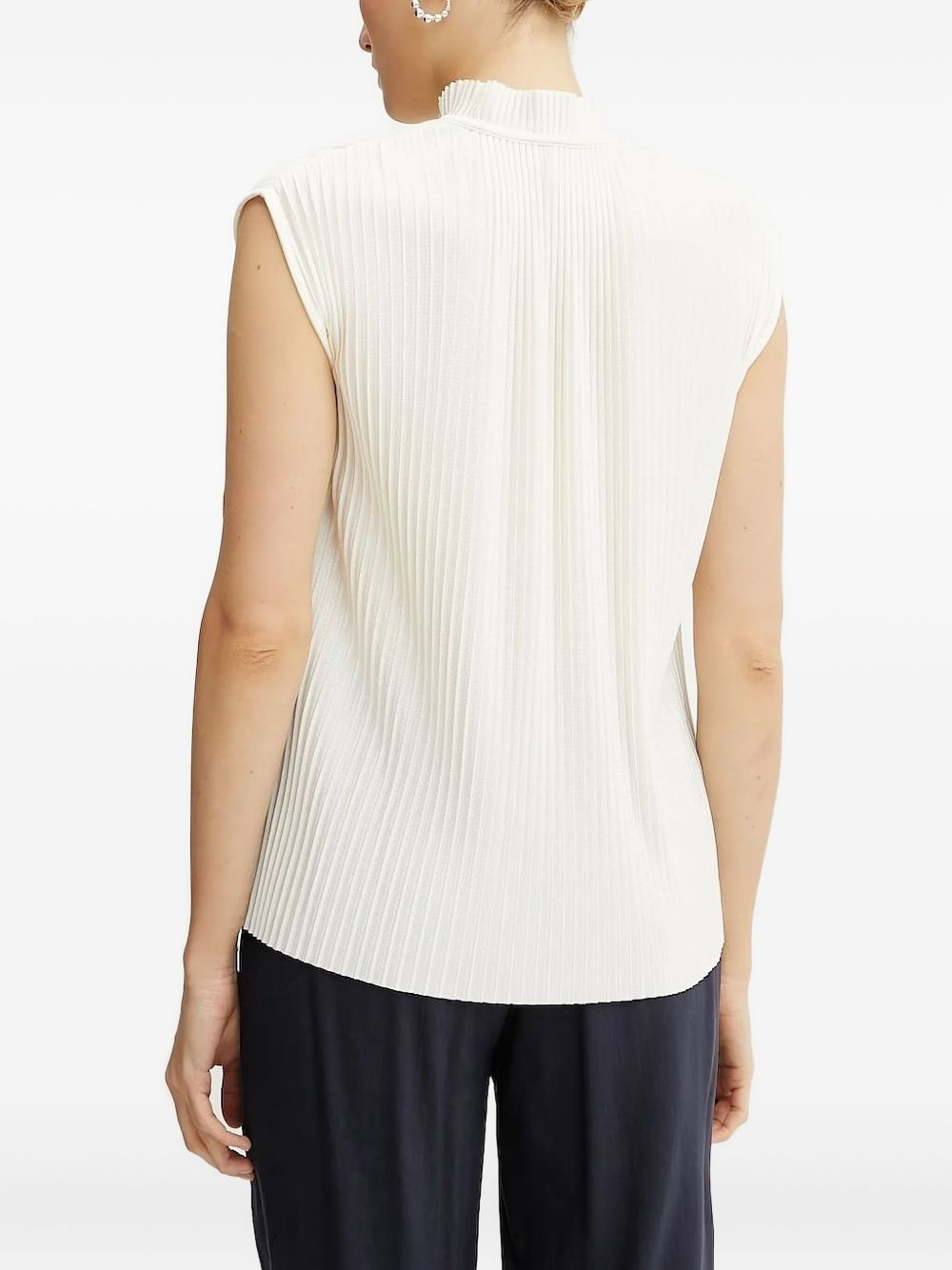 pleated tie-neck top - 2