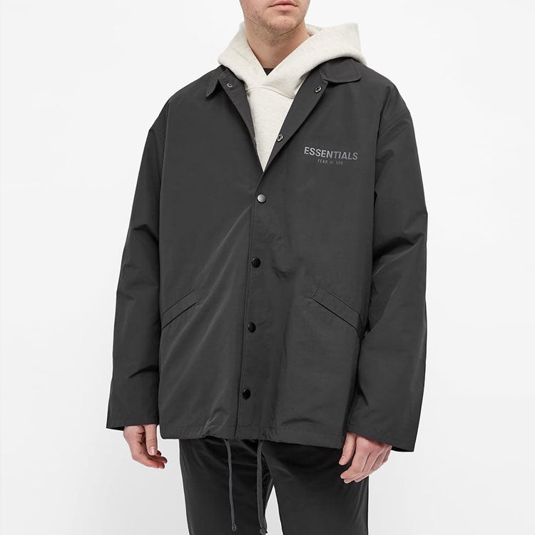 Fear of God Essentials SS21 Coaches Jacket Stretch Limo Black FOG-SS21-628 - 5
