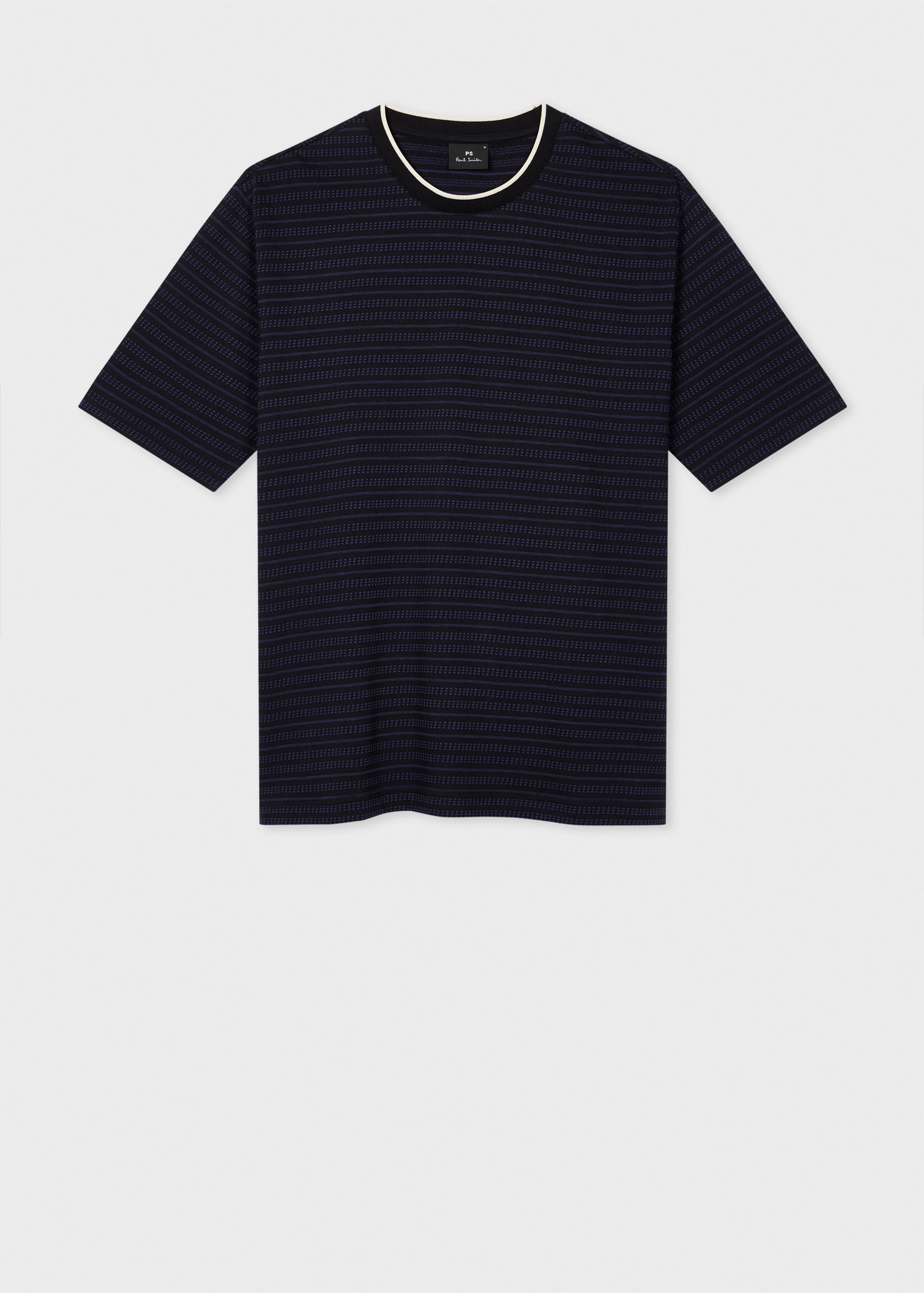 Black and Blue Mixed Stripe T-Shirt - 1