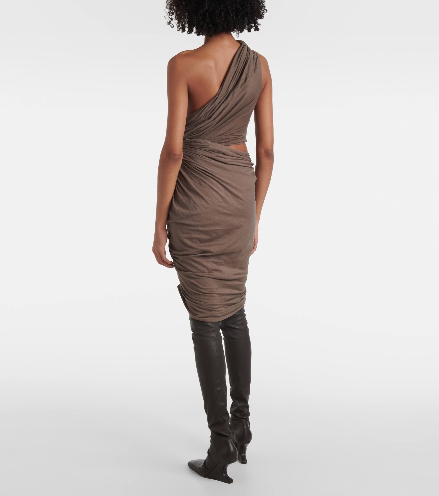 DRKSHDW Fog draped cutout cotton minidress - 3