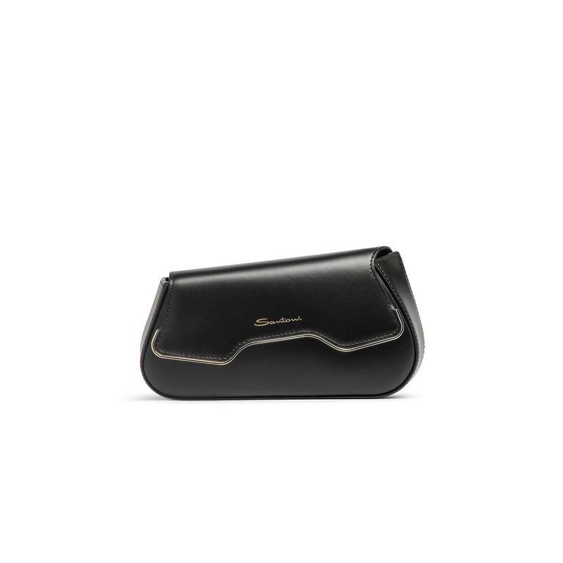 Black leather The Pluto crossbody bag 1